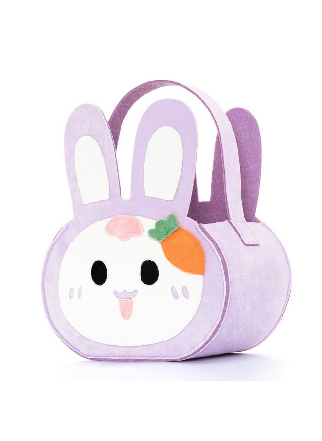 Lazada Easter Bunny Basket Bag Rabbit Bucket Tote for Easter Egg Hunts Easter Decors Candy Gift Basket Purple 6