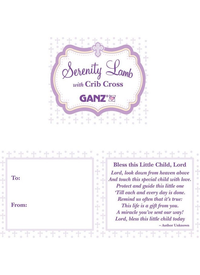 Ganz Serenity Lamb with Crib Cross Christening or Baptism Gift, Pink