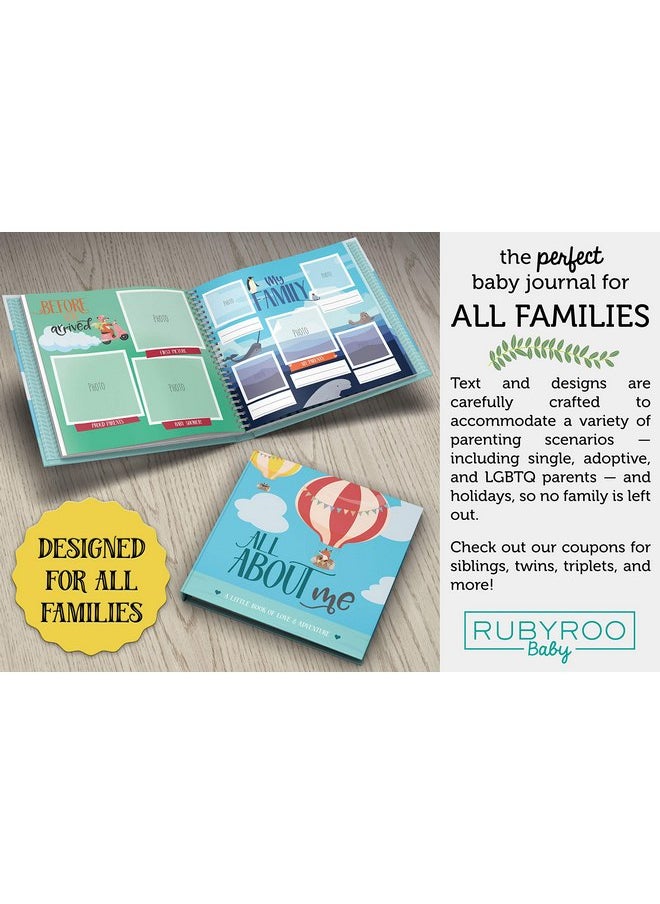 RubyRoo Baby Memory Book - Baby Milestone Keepsake Journal - First 5 Years Photo Album Scrapbook for Baby Boy or Girl - Pregnancy Gift for Baby Shower, Gender Neutral Record Book Newborn - Adventure