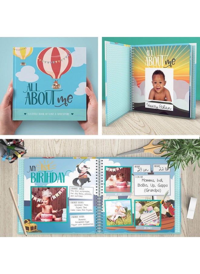 RubyRoo Baby Memory Book - Baby Milestone Keepsake Journal - First 5 Years Photo Album Scrapbook for Baby Boy or Girl - Pregnancy Gift for Baby Shower, Gender Neutral Record Book Newborn - Adventure