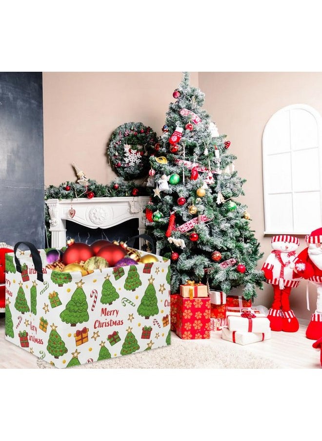 TIBAOLOVER Rectangular Christmas Basket Tree Christmas Gift Baskets for Families Cute Baby Storage Bin Kids Storage Bin Toy Organizer Box Christmas Room Decor for Christmas Parties(Merry Christmas)