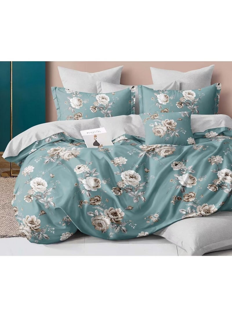 DUOMA duvet cover set , king size ,6pcs set with duvet cover 220*240cm and fit sheet and 4pcs pillowcases