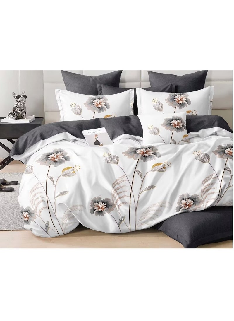 DUOMA duvet cover set , king size ,6pcs set with duvet cover 220*240cm and fit sheet and 4pcs pillowcases