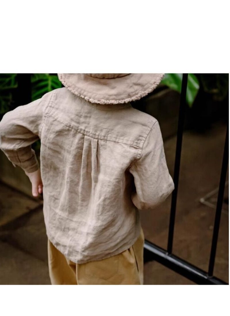 Children's Embroidered Long Sleeved Cotton Shirt Top+Pants Set