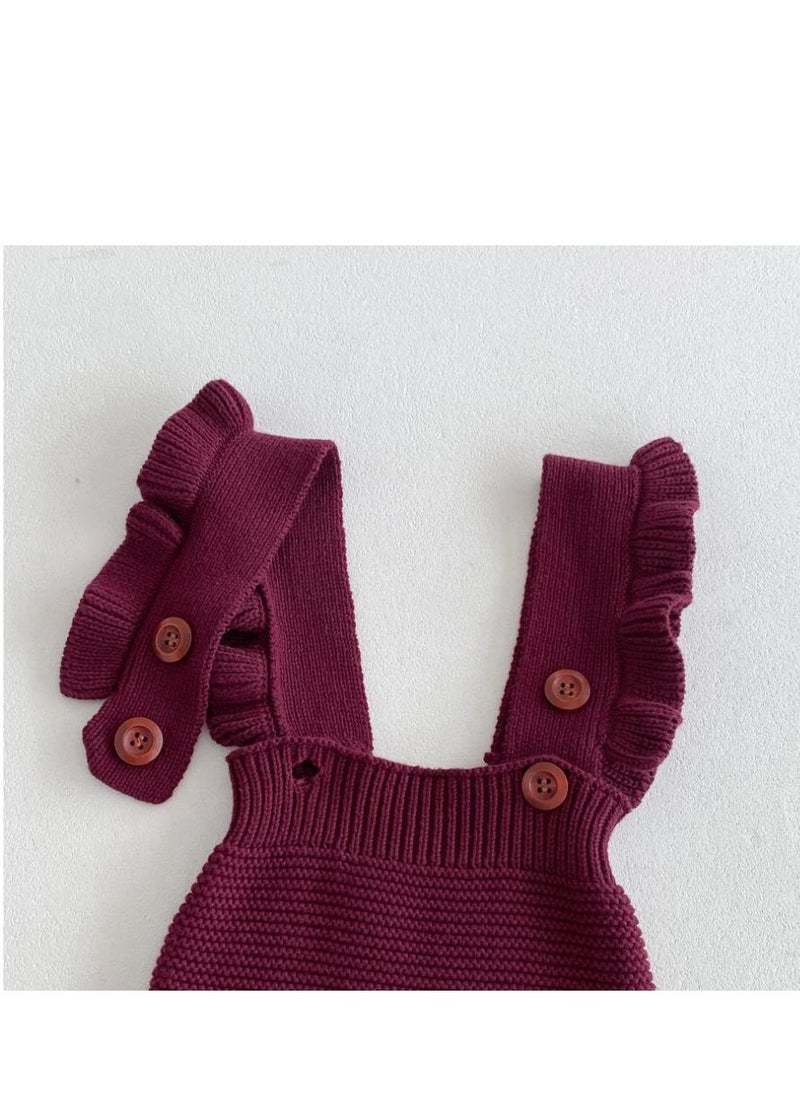 Baby And Toddler Style Sweet Ruffled Overalls+Lace Top+Hat Set