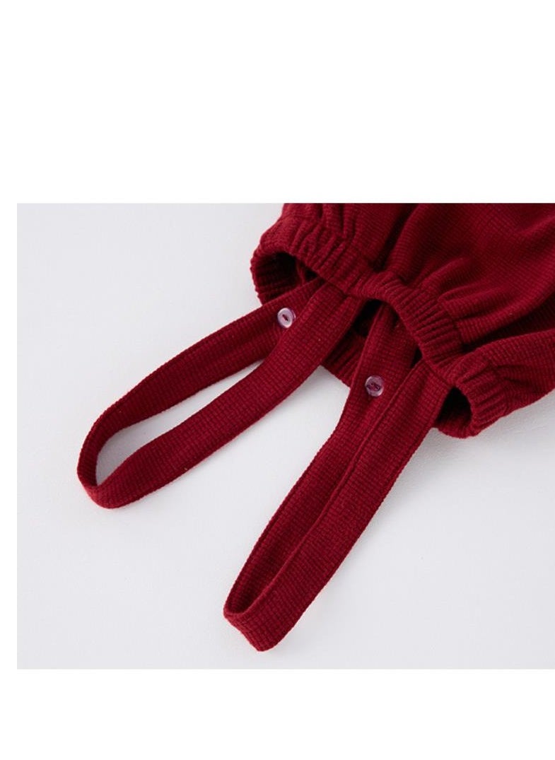 New Baby Clothes Top+Strap Pants Elegant and Sweet Two piece Set