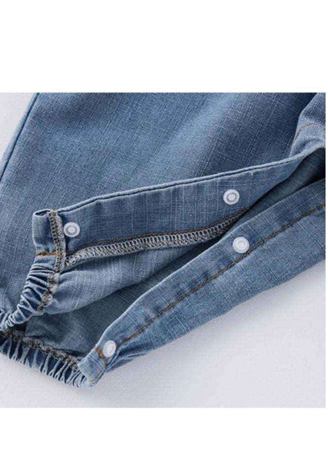 New Baby Jumpsuit With A Stylish And Cute Lapel Denim Crawling Suit