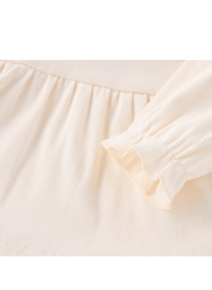 Baby Fashionable Lace Collar Doll Shirt+Wide Leg Pants Set