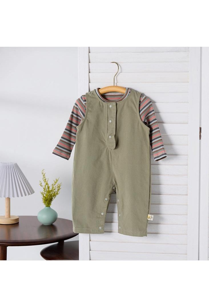 Children's Casual Candy Colored Top+Wide Shoulder Overalls