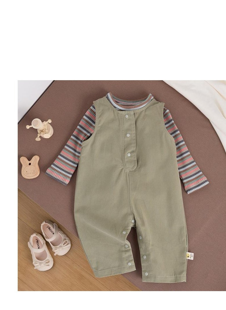 Children's Casual Candy Colored Top+Wide Shoulder Overalls