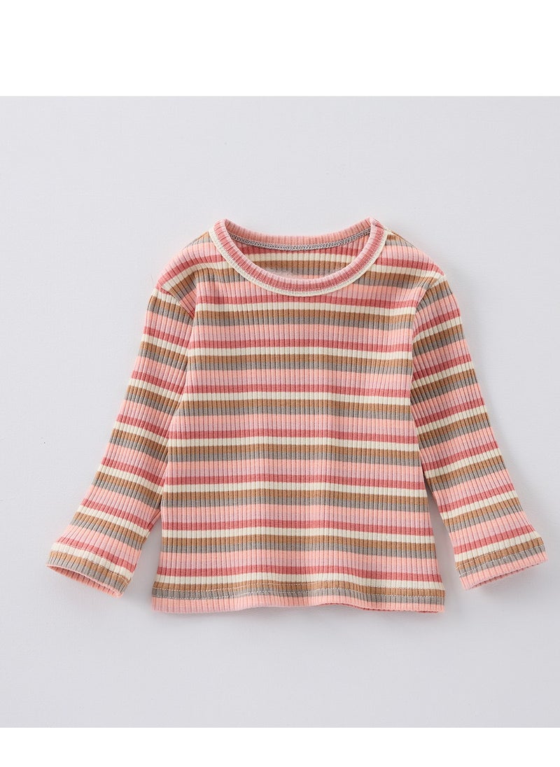 Children's Casual Candy Colored Top+Wide Shoulder Overalls