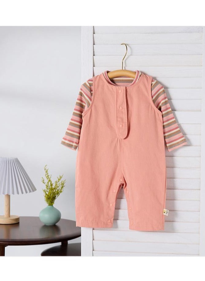 Children's Casual Candy Colored Top+Wide Shoulder Overalls