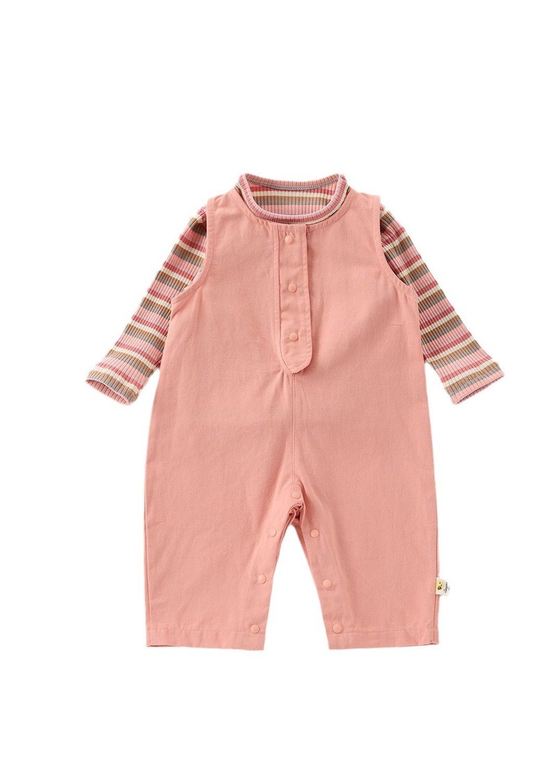 Children's Casual Candy Colored Top+Wide Shoulder Overalls