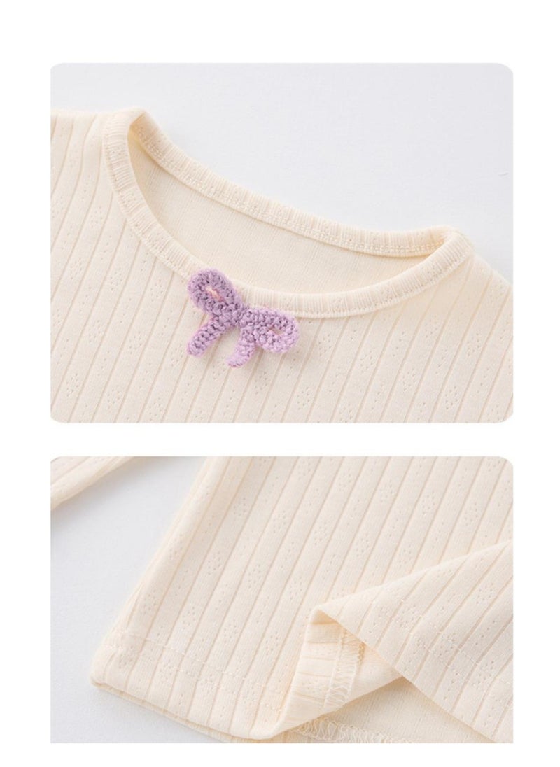 Yangqi Baby Bottom Home Clothes Split Bottom Shirt Bellbottom Pants Two Piece Set