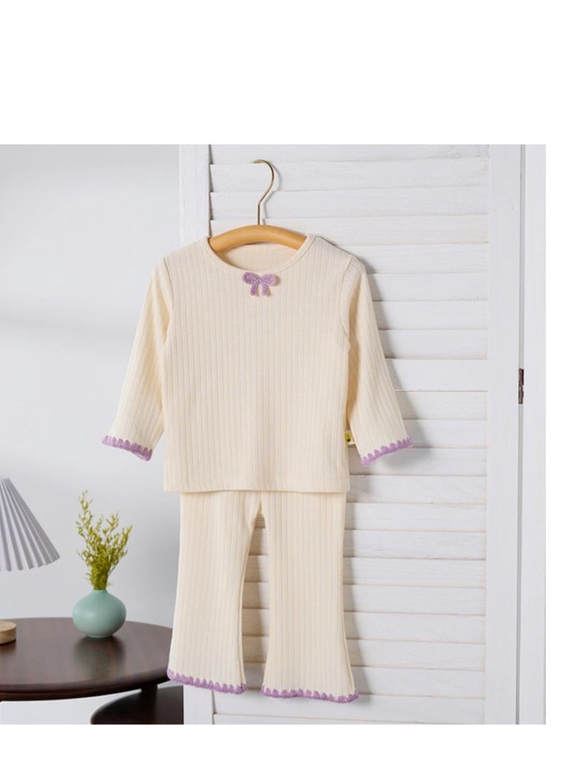 Yangqi Baby Bottom Home Clothes Split Bottom Shirt Bellbottom Pants Two Piece Set