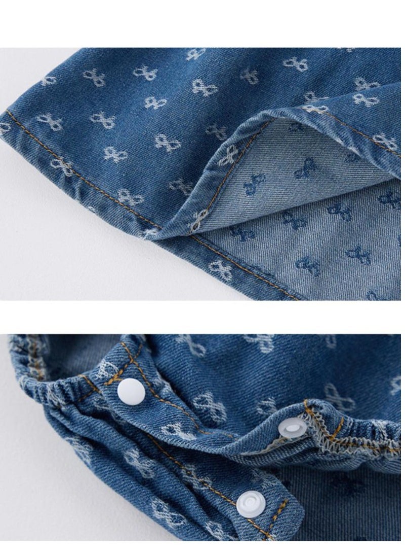 Baby Denim Jumpsuit Triangle Crawling Suit Ha Yi