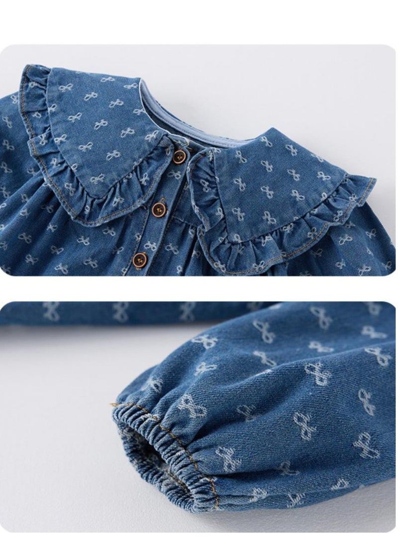 Baby Denim Jumpsuit Triangle Crawling Suit Ha Yi