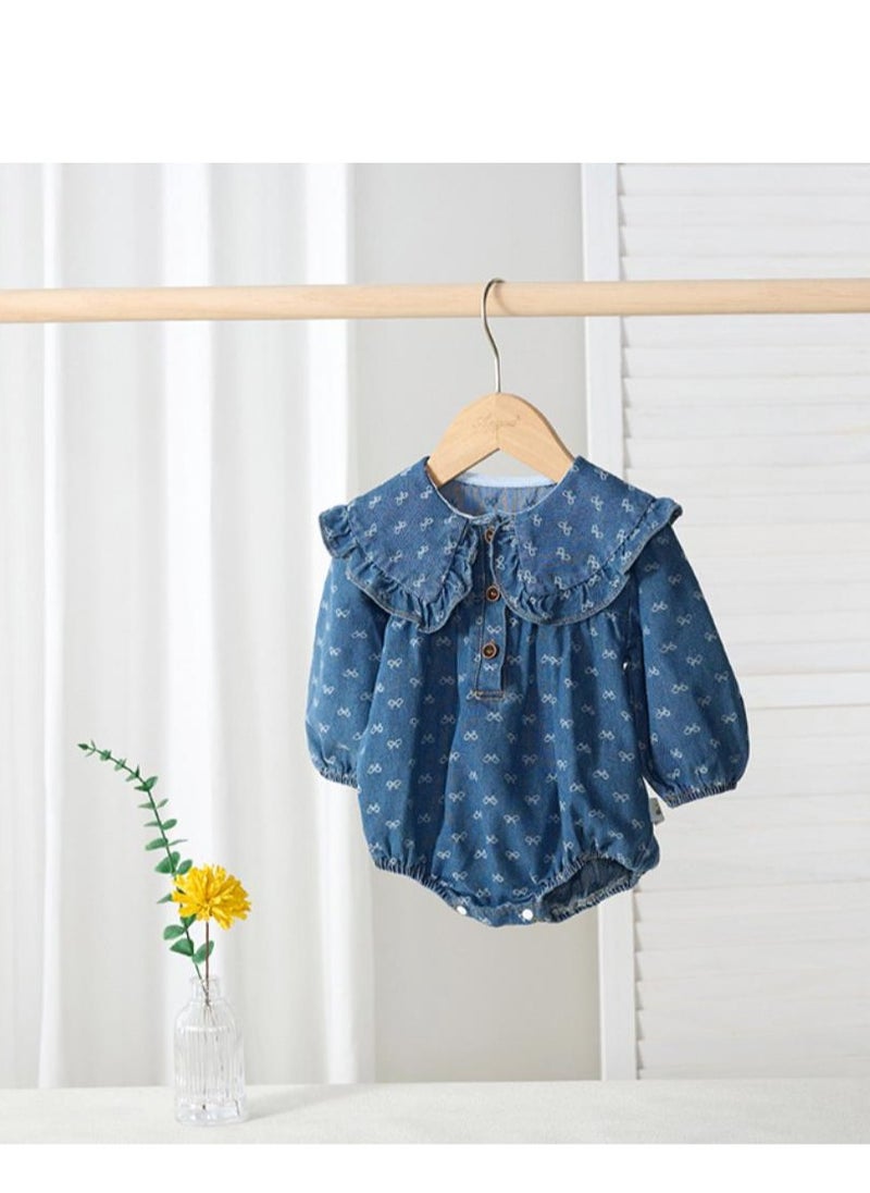 Baby Denim Jumpsuit Triangle Crawling Suit Ha Yi