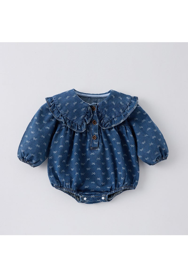 Baby Denim Jumpsuit Triangle Crawling Suit Ha Yi