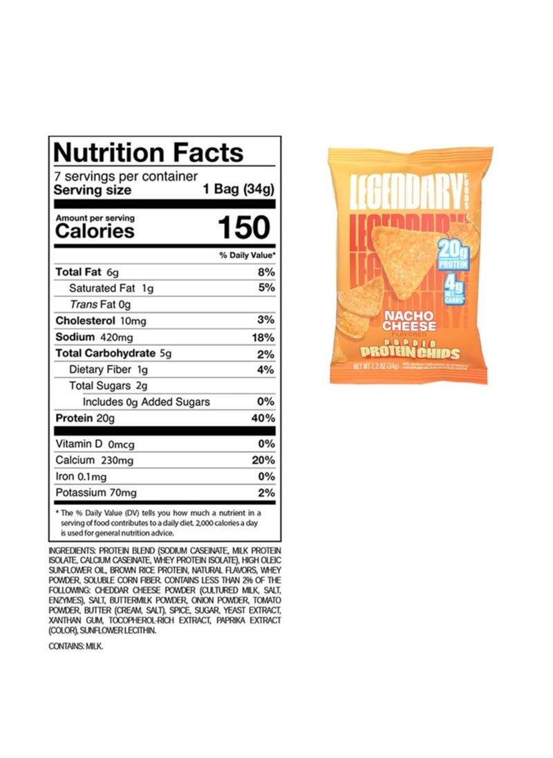 LGD Protein Chips 20g Protein Nacho Cheese (1x7)