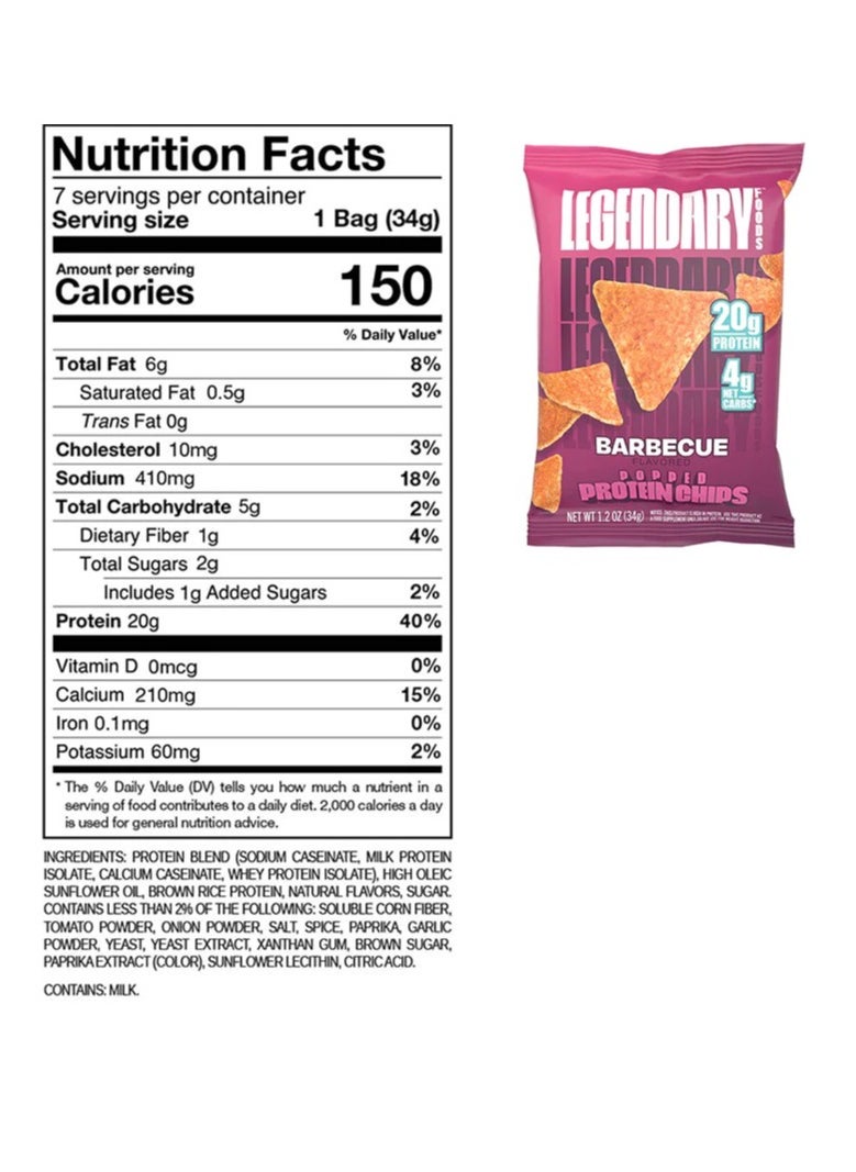 LGD Protein Chips 20g Protein Barbecue (1x7)