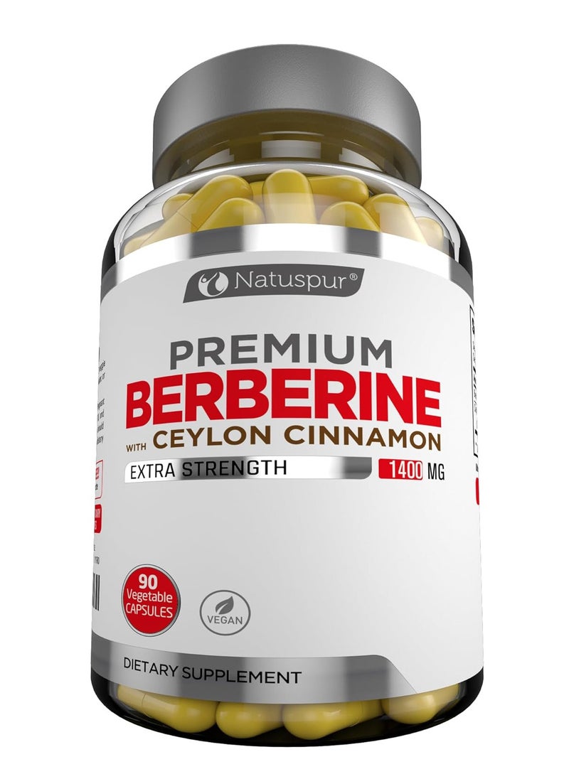 Premium Berberine HCL Plus Ceylon Cinnamon 1400mg – Berberine HCI Root Supplement