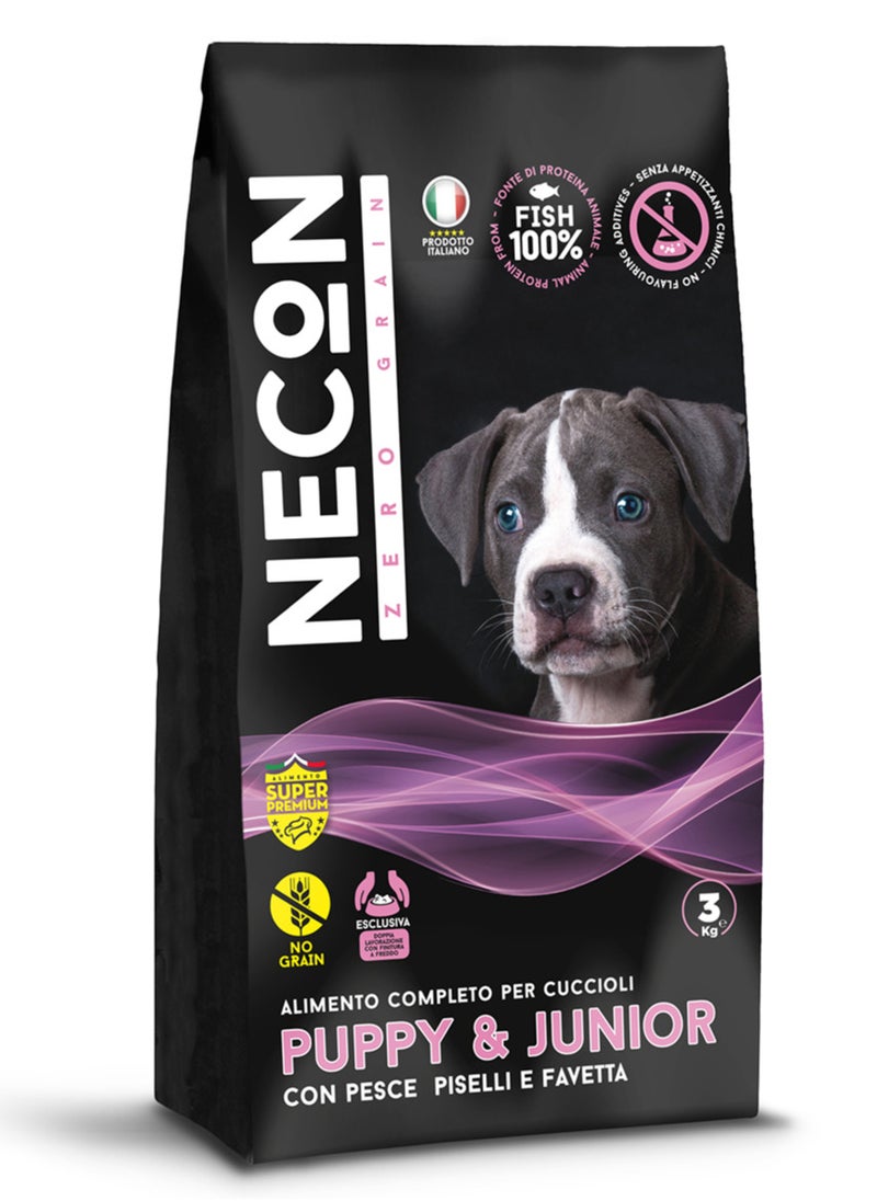 NECON ZERO GRAIN Puppies recipe with fish peas and broad beans