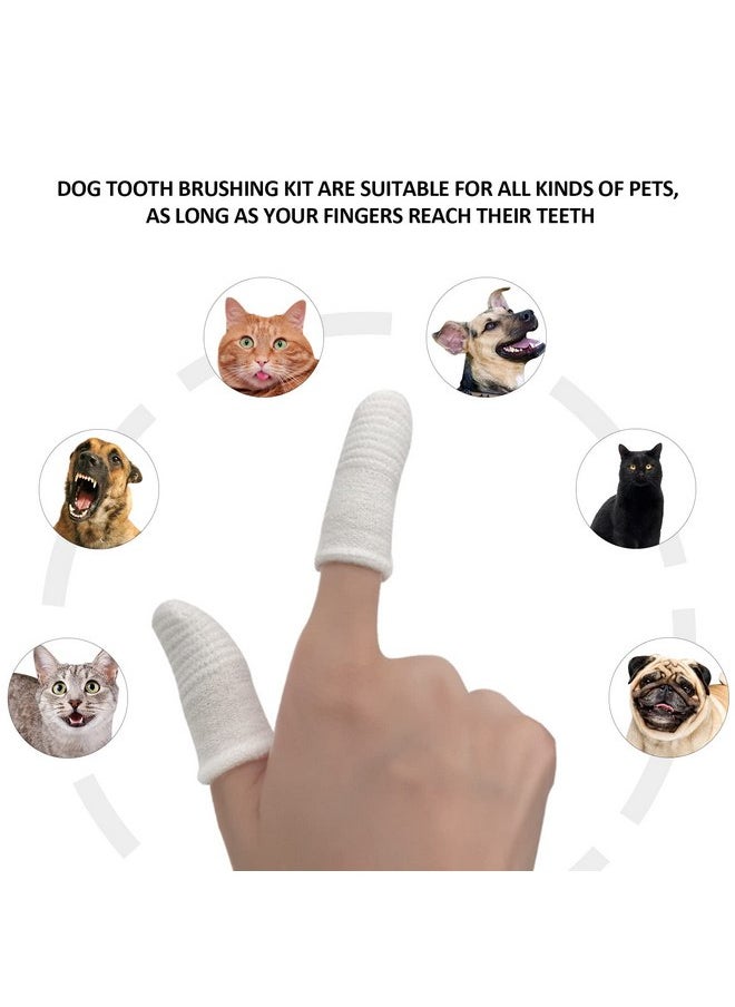 Dog Toothbrush Cat Toothbrush Fingers Toothbrushs for Dog Cat 8 Pack Dog Tooth Brushing Kit Teeth Cleaning, Suitable for Small Pets, Cat and Dog Dental Care, 1 Set for 2 Fingers, Includes 4 Sets