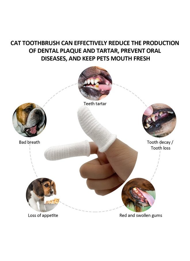 Dog Toothbrush Cat Toothbrush Fingers Toothbrushs for Dog Cat 8 Pack Dog Tooth Brushing Kit Teeth Cleaning, Suitable for Small Pets, Cat and Dog Dental Care, 1 Set for 2 Fingers, Includes 4 Sets