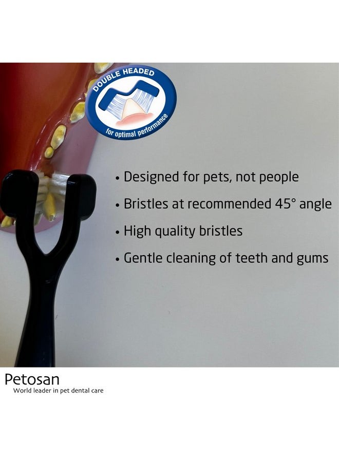 Petosan Complete Dental Kit for Dogs with Toothbrush, Toothpaste and Microfiber Cleaner, for Small Dogs Up to 14 lbs