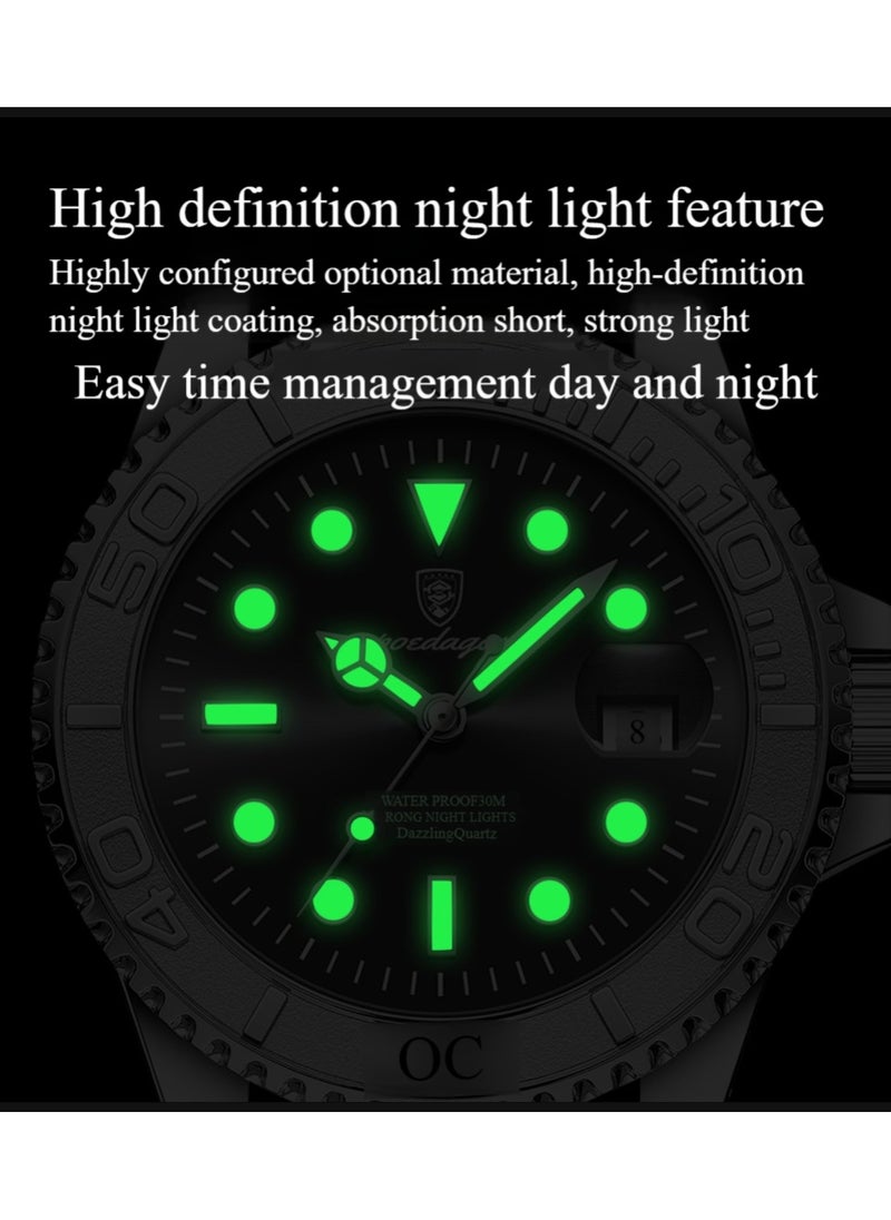 POEDAGAR Waterproof Luminous Men's Watch Quartz，Men's Wrist Watches