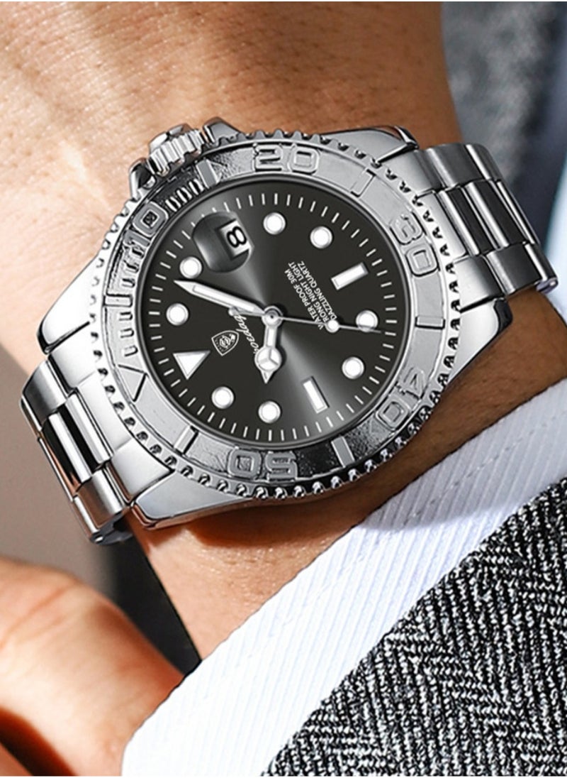 POEDAGAR Waterproof Luminous Men's Watch Quartz，Men's Wrist Watches