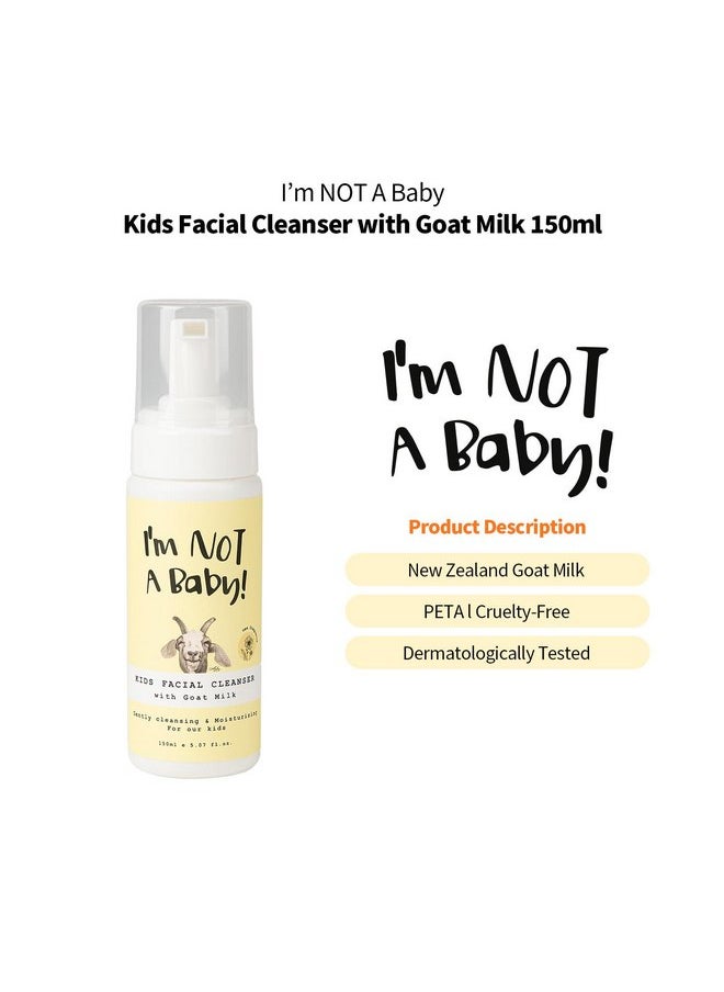 I'm NOT A Baby! Kids Face Wash Facial Cleanser - Gentle Goat Milk Formula for Sensitive Skin, Deep Hydration, Tear-Free, Hypoallergenic & Nourishing Care, 5.07 Fl oz (1)