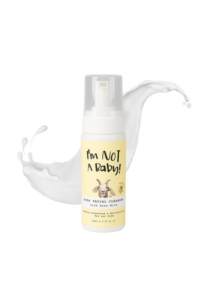 I'm NOT A Baby! Kids Face Wash Facial Cleanser - Gentle Goat Milk Formula for Sensitive Skin, Deep Hydration, Tear-Free, Hypoallergenic & Nourishing Care, 5.07 Fl oz (1)