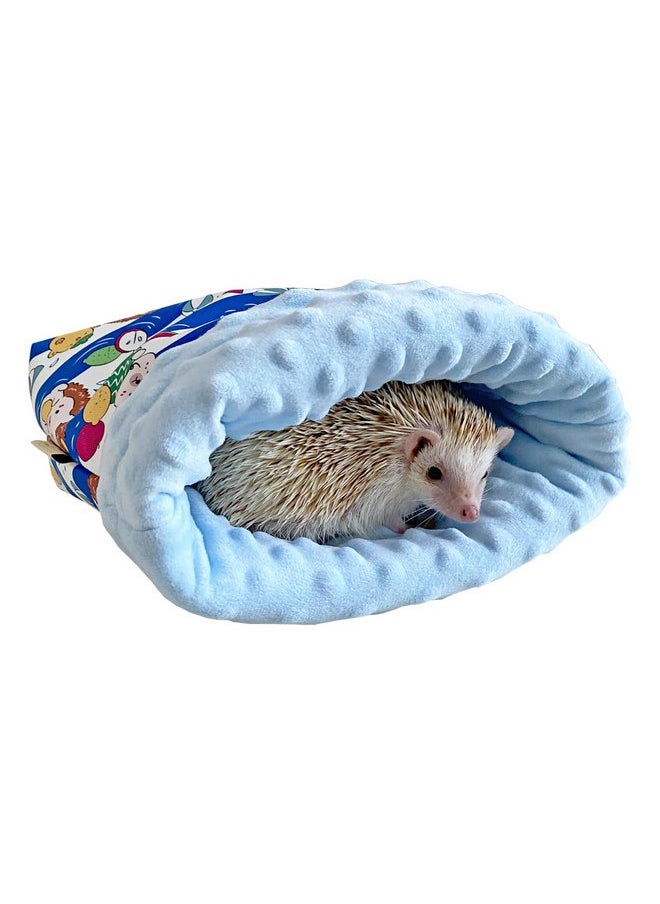 Ymid Select Cuddle Sack Sleeping Bag Pouch Hideout Cave for Hedgehog, Guinea Pig, Hamster, Rat, Ferret, Squirrel and Other Small Animal Beds (Blue)