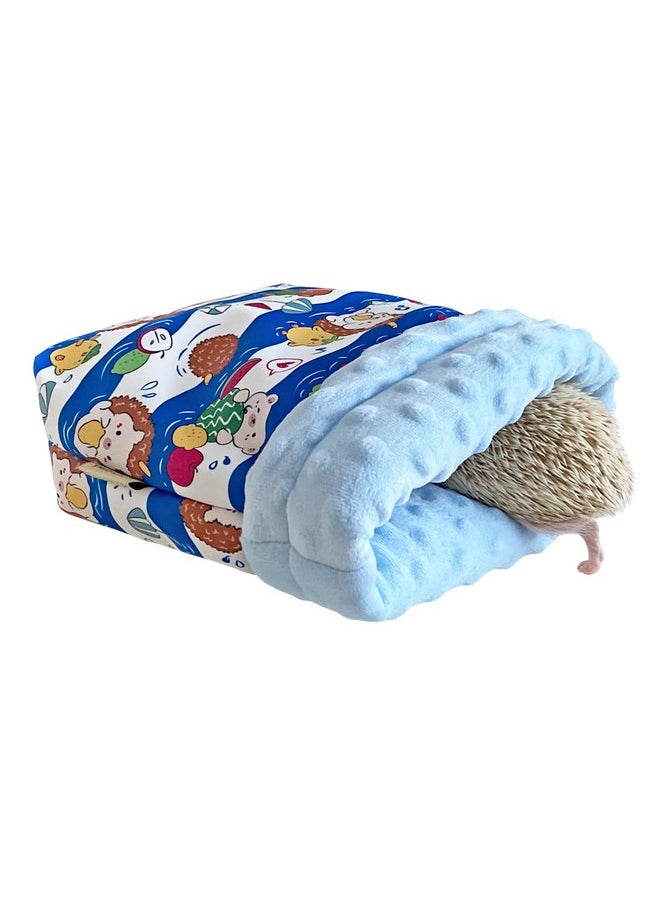 Ymid Select Cuddle Sack Sleeping Bag Pouch Hideout Cave for Hedgehog, Guinea Pig, Hamster, Rat, Ferret, Squirrel and Other Small Animal Beds (Blue)