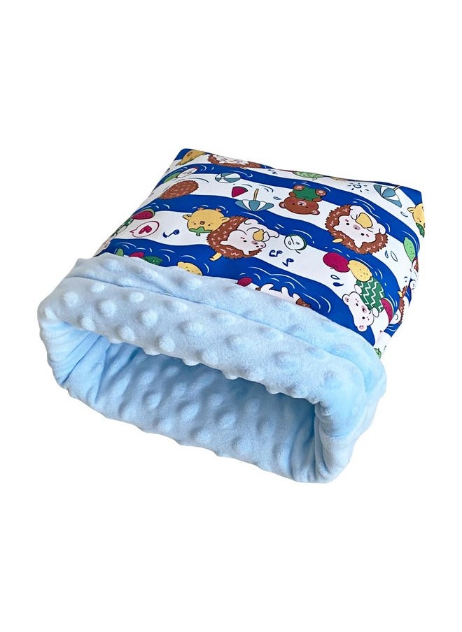 Ymid Select Cuddle Sack Sleeping Bag Pouch Hideout Cave for Hedgehog, Guinea Pig, Hamster, Rat, Ferret, Squirrel and Other Small Animal Beds (Blue)