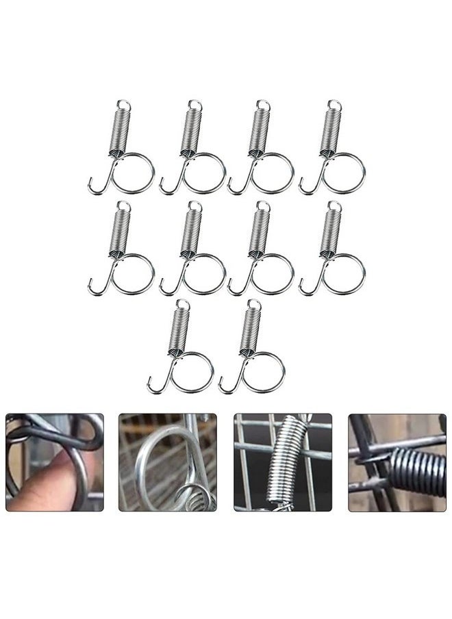 10PCS Metal Finger Spring Latch Hook for Fixing Pet Cage Door for Wire Rabbit Cages Doors Bunnies Hamsters Squirrels Birds