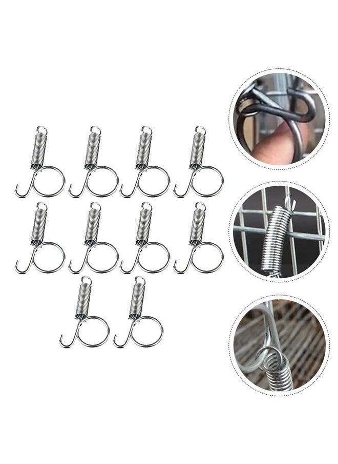10PCS Metal Finger Spring Latch Hook for Fixing Pet Cage Door for Wire Rabbit Cages Doors Bunnies Hamsters Squirrels Birds