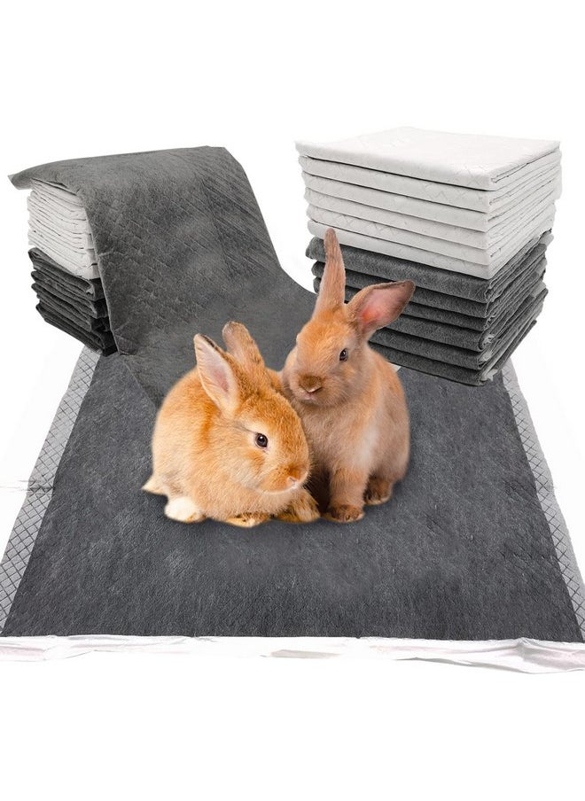 Hamiledyi 50PCS Rabbit Pee Pads Disposable Bunny Pads Potty Training Pee Pads Regular Size(23.62“ x 17.72”) Charcoal Leak-Proof Super Absorbent for Rabbits and Small Pets