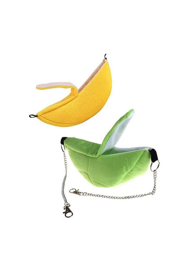 Ximimark 2 Pcs Banana Hamster Bed House Hammock Warm Squirrel Hedgehog Guinea Pig Bed House