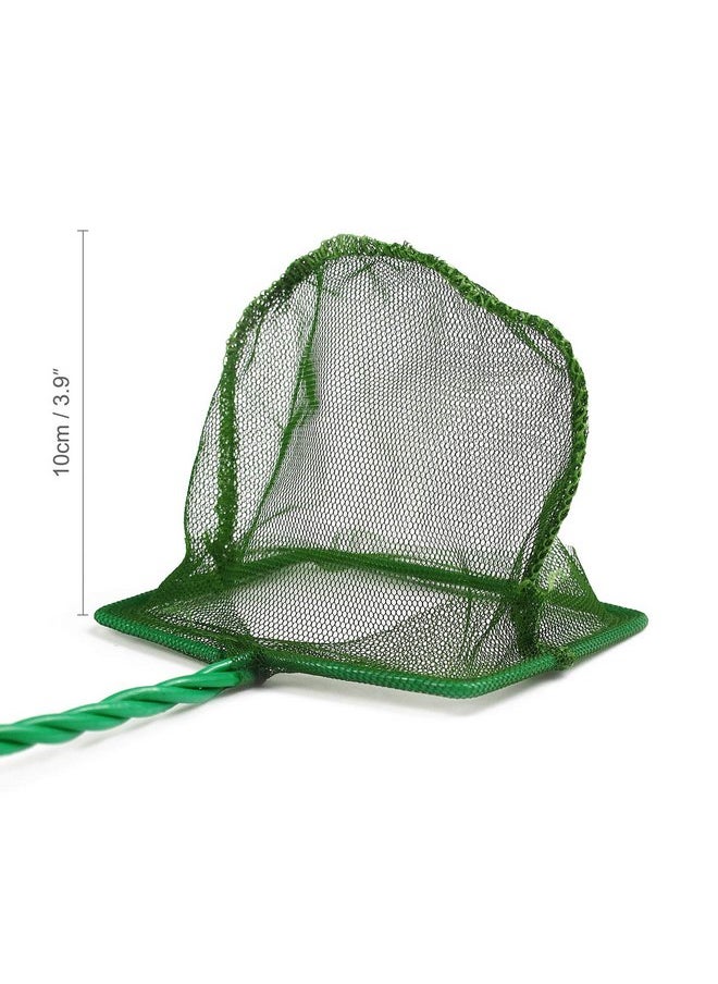 4 Pcs Aquarium Fish Net, 4 Inch Quick Catch Mesh Nylon Fishing Nets with Plastic Handle - Green