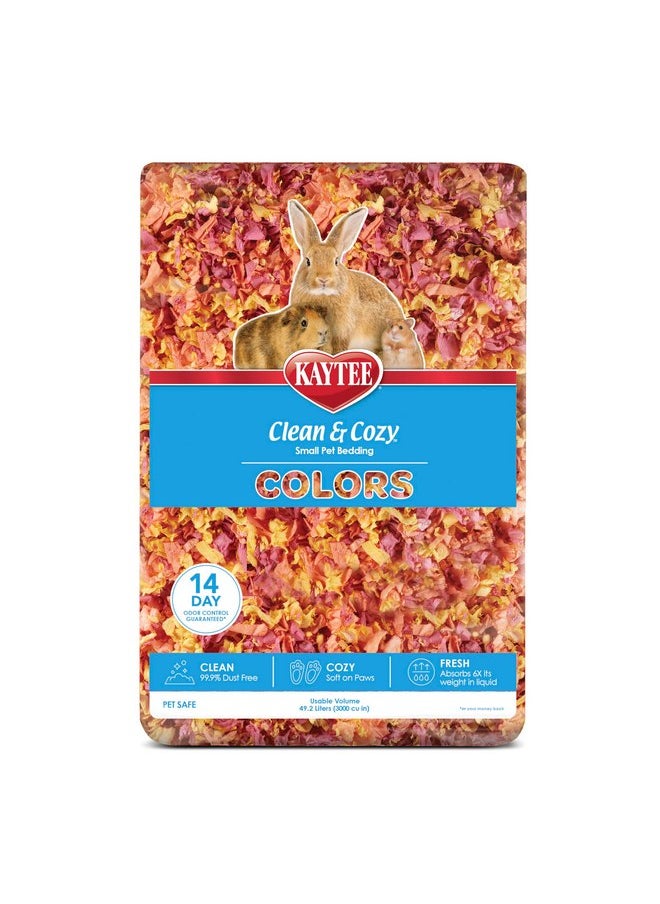 Kaytee Clean & Cozy Colors, Small Animal Bedding with Extreme Odor Control, Sunset 49.2 Liters