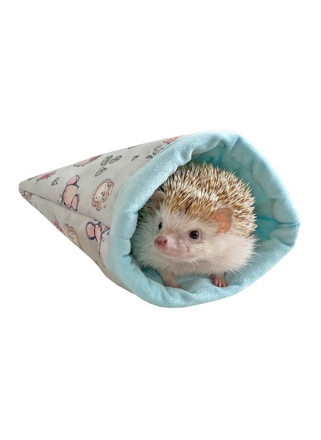 Handmade Cute Cuddle Sack Sleeping Bag Pouch Hideout Cave for Hedgehog, Baby Guinea Pig, Hamster, Rat, Ferret, Squirrel Other Small Animal Beds (Blue)