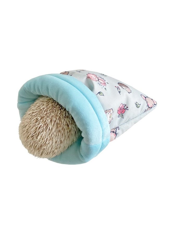 Handmade Cute Cuddle Sack Sleeping Bag Pouch Hideout Cave for Hedgehog, Baby Guinea Pig, Hamster, Rat, Ferret, Squirrel Other Small Animal Beds (Blue)