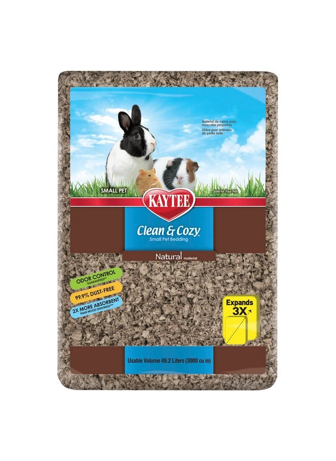 Kaytee Clean & Cozy Natural Paper Bedding, Made for Small Animals, 49.2 Liters