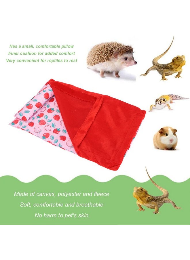 Reptile Sleeping Bag Soft Warm Bearded Dragon Bed Bearded Dragon Blanket Pet Bed with Pillow for Leopard Gecko Small Pet(Red)