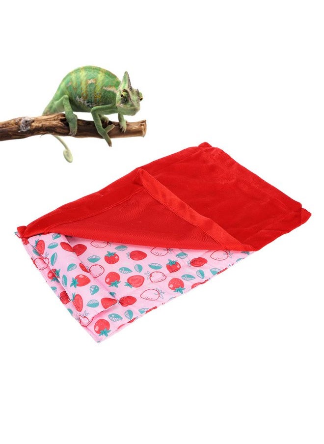 Reptile Sleeping Bag Soft Warm Bearded Dragon Bed Bearded Dragon Blanket Pet Bed with Pillow for Leopard Gecko Small Pet(Red)