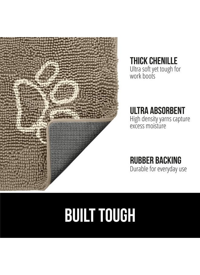 Gorilla Grip Ultra Absorbent Grippy Doormat for Muddy Dog Paws, 30x20 Machine Washable Soak Stopper Rugs Cleaner Floors, Bed Mat for Dirty Dogs, Indoor Entrance Door Rug Pet Bed Mats Beige Ivory