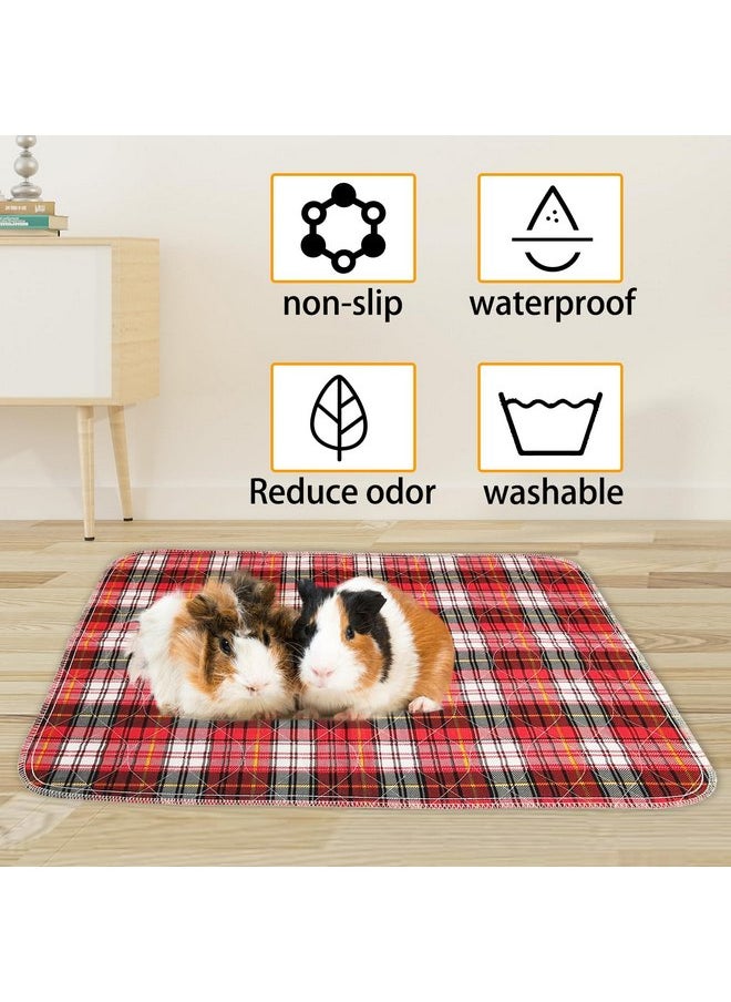 kathson 4Pcs Guinea Pig Cage Liner, 18”x24” Washable Rabbit Pee Pads Waterproof Reusable Pee Mats for Guinea Pig Rabbit Bunny Hamster Cat Puppy Small Animals